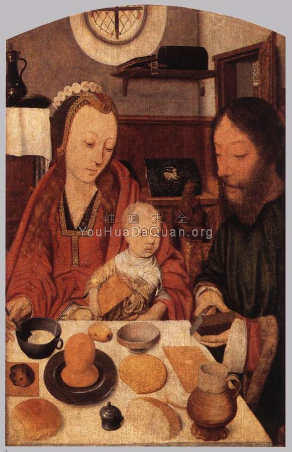 The Holy Family at Table - 扬·莫斯塔特